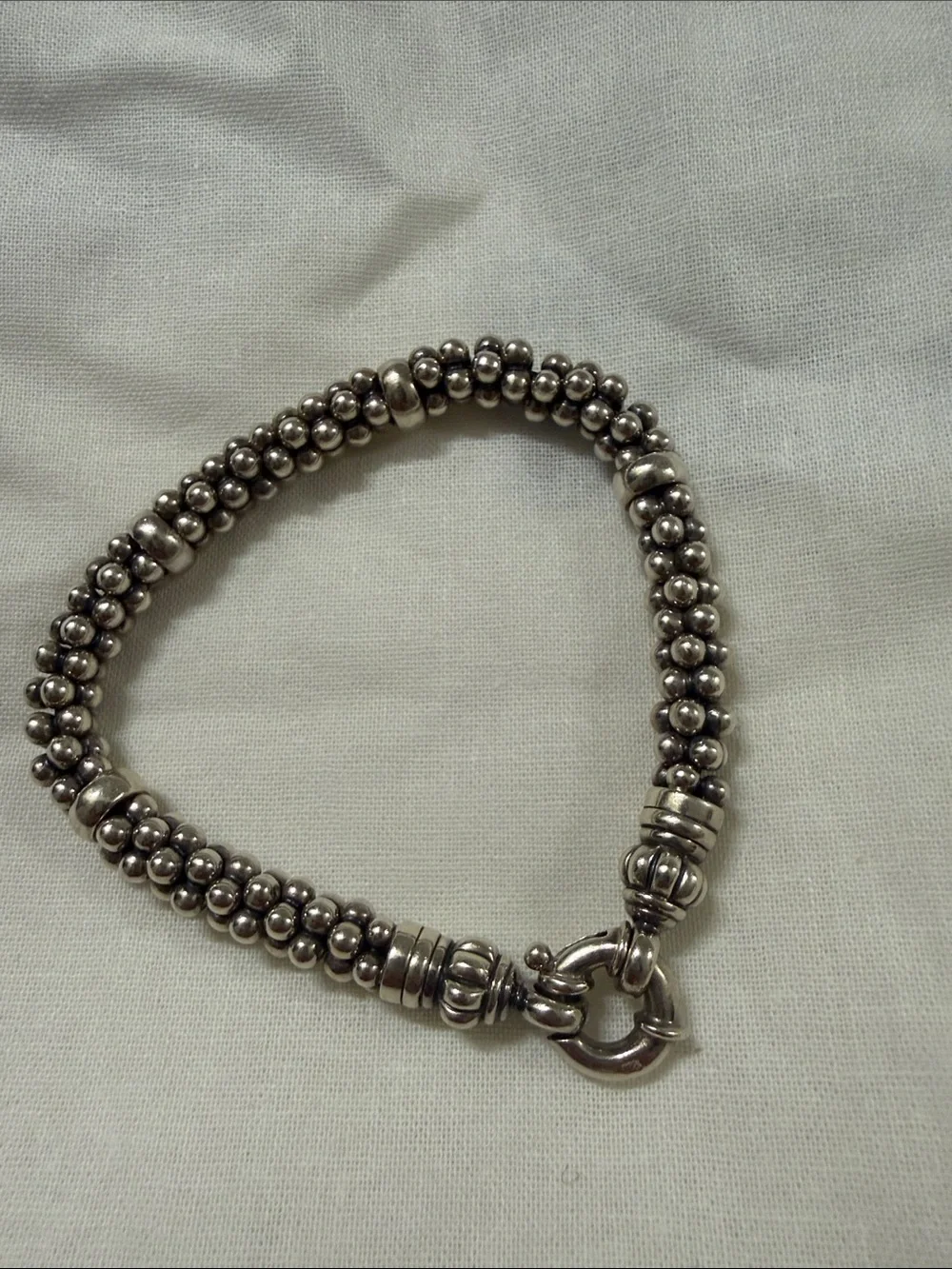 Lagos Sterling Silver Caviar Bracelet with Toggle Clasp